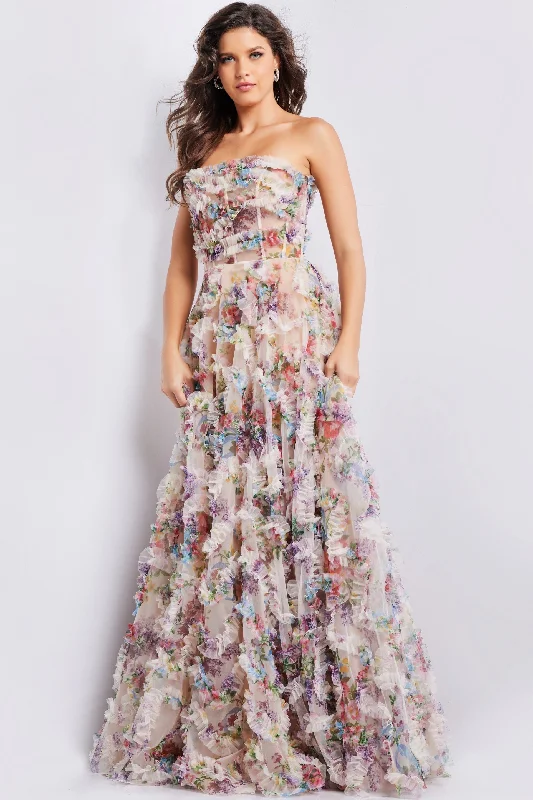 Jovani 38650 Long Formal Print Prom Dress