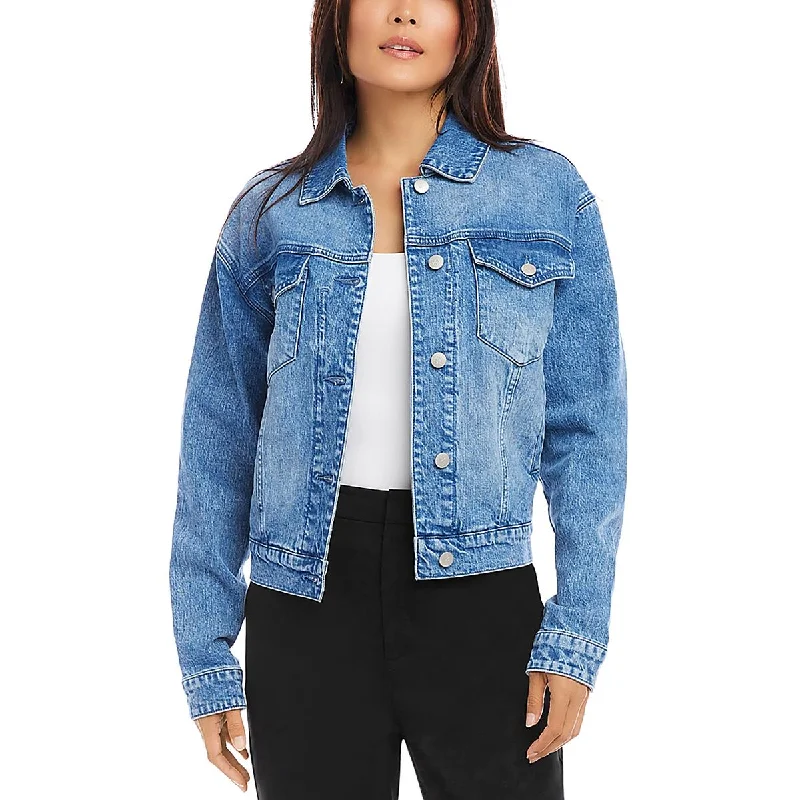 Womens Solid Outerwear Denim Jacket