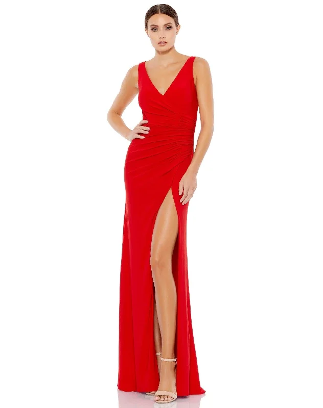 Red 14 Mac Duggal 26513 Prom Long Sleeveless Formal Dress Sale