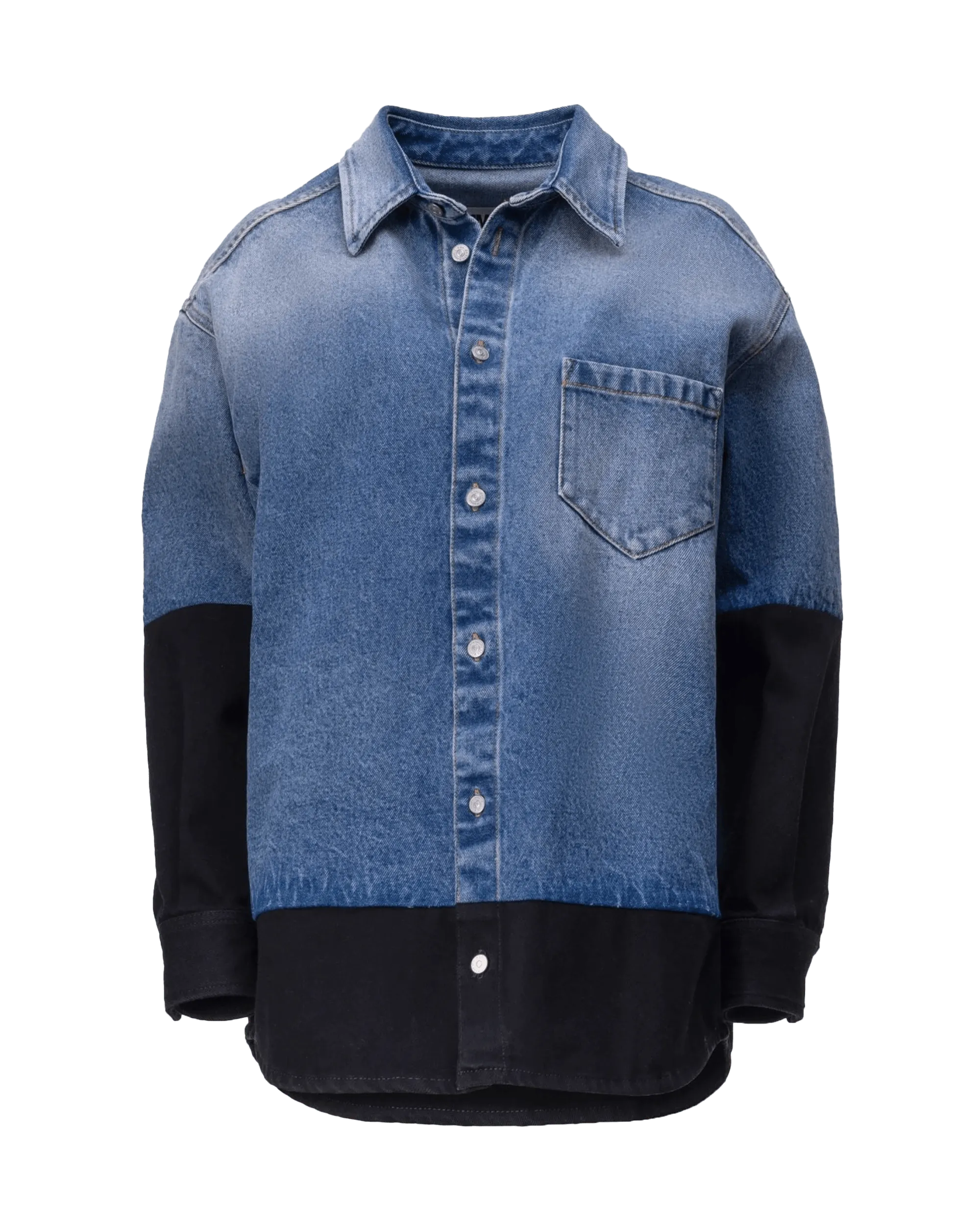 Spliced Denim Shirt