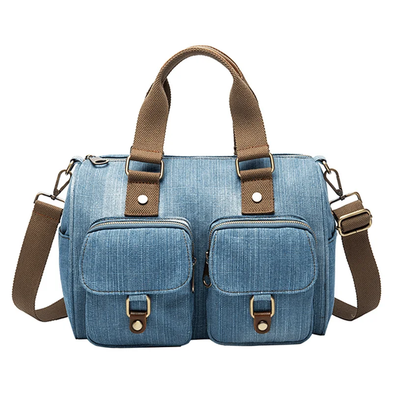 Women Denim Travel Large Capacity Handbag Casual Crossbody Bag