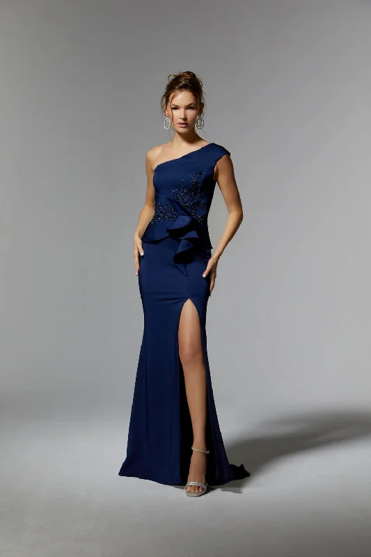 MGNY Madeline Gardner New York 72917 Long Formal Peplum Dress