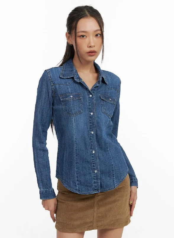 Denim Washed Pocket Shirt CO424