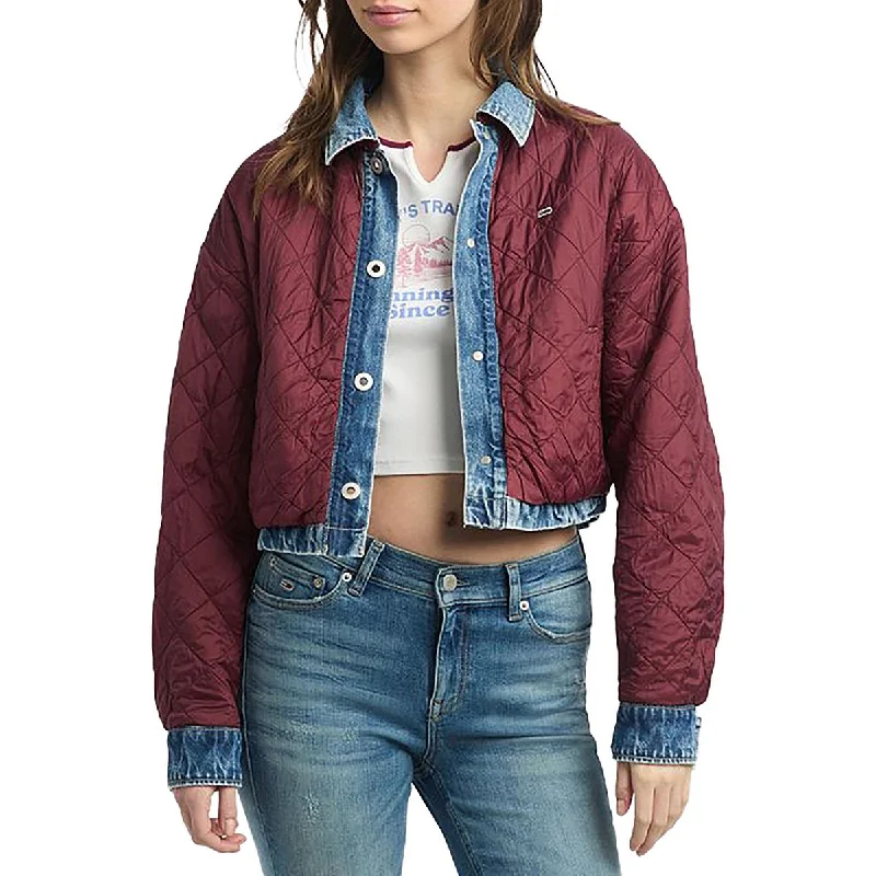 Womens Reversible Quilted Denim Jacket