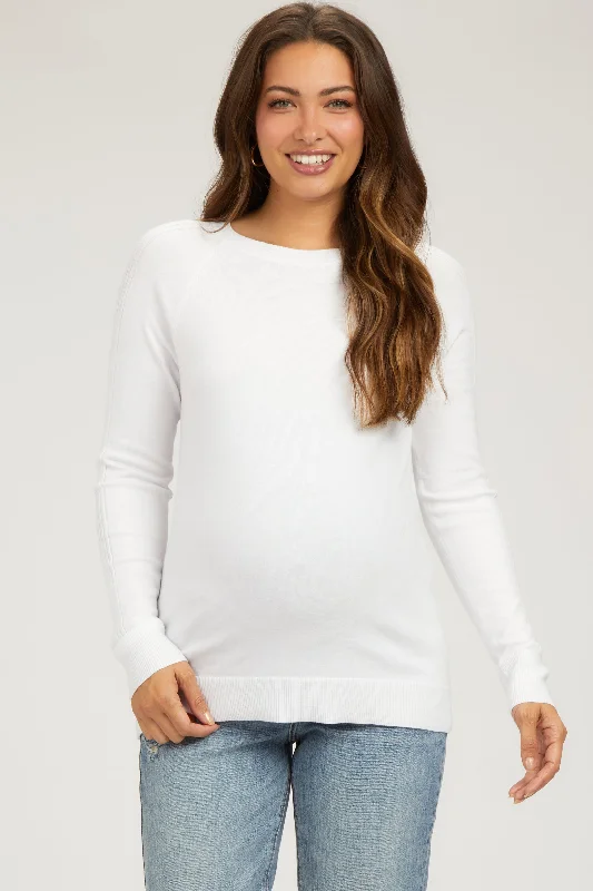 Ivory Knit Long Sleeve Maternity Top