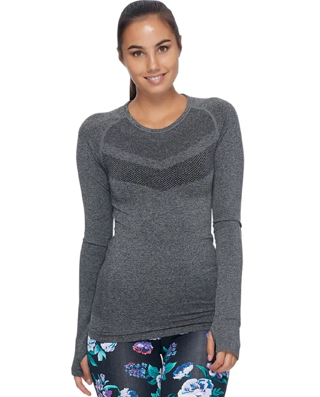 Body Glove Sport Charcoal Joshua Tree Seamless Long Sleeve Pullover