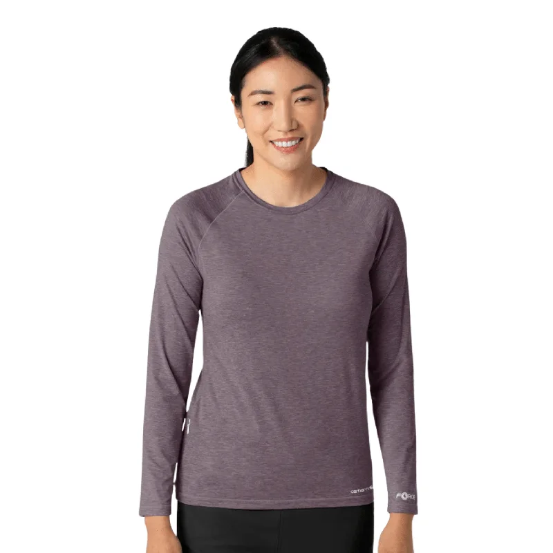 Carhartt Women's Force Performance Long Sleeve Scrub Tee - Black Plum Heather