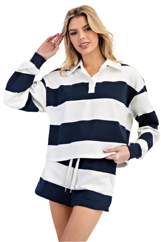 Striped Long Sleeve Pullover Top