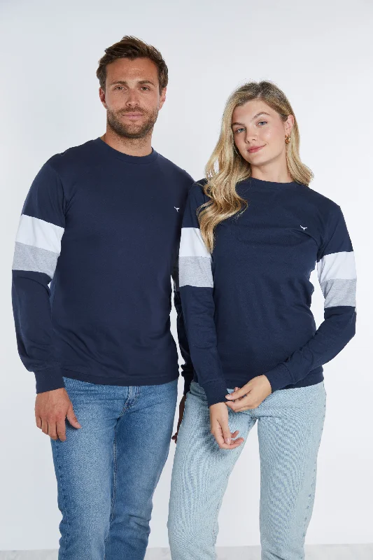 Thornham Unisex Long Sleeved T-Shirt - Navy