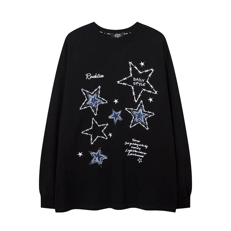 AG American Retro Embroidery Stars Shine Long Sleeves