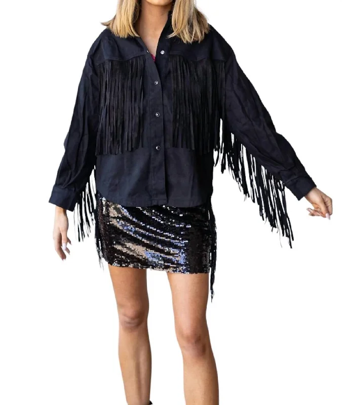 Fringe With Benefits Jacket In Black