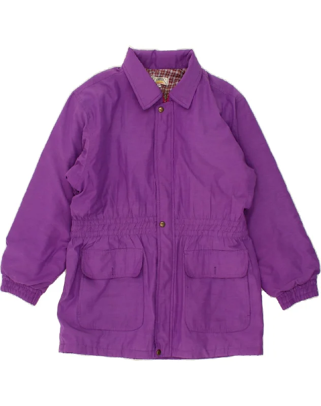 VINTAGE Womens Utility Jacket UK 14 Medium Purple