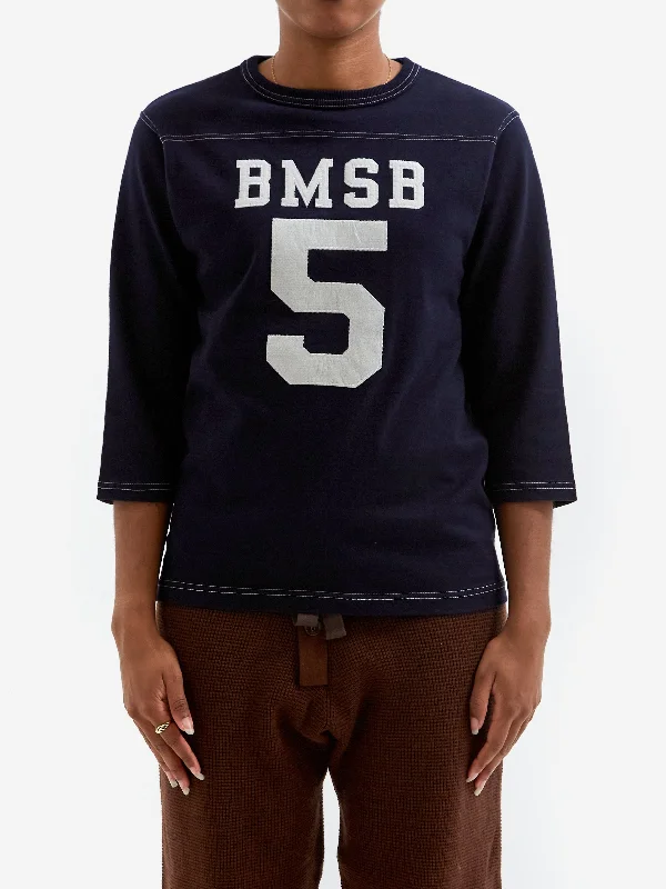 Beams Boy Knit Football 3/4 Sleeve T-Shirt - Navy