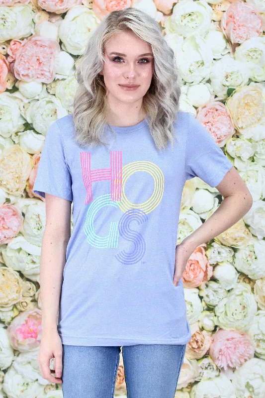 Colorful HOGS Short Sleeve Tee {Heather Blue}