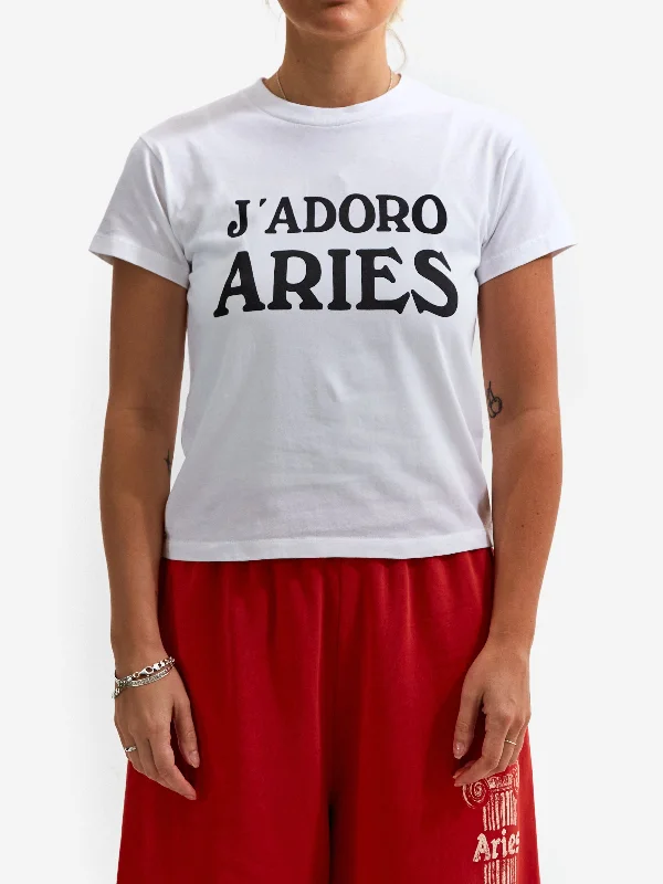 J'Adoro Aries Short Sleeve Baby Tee - White