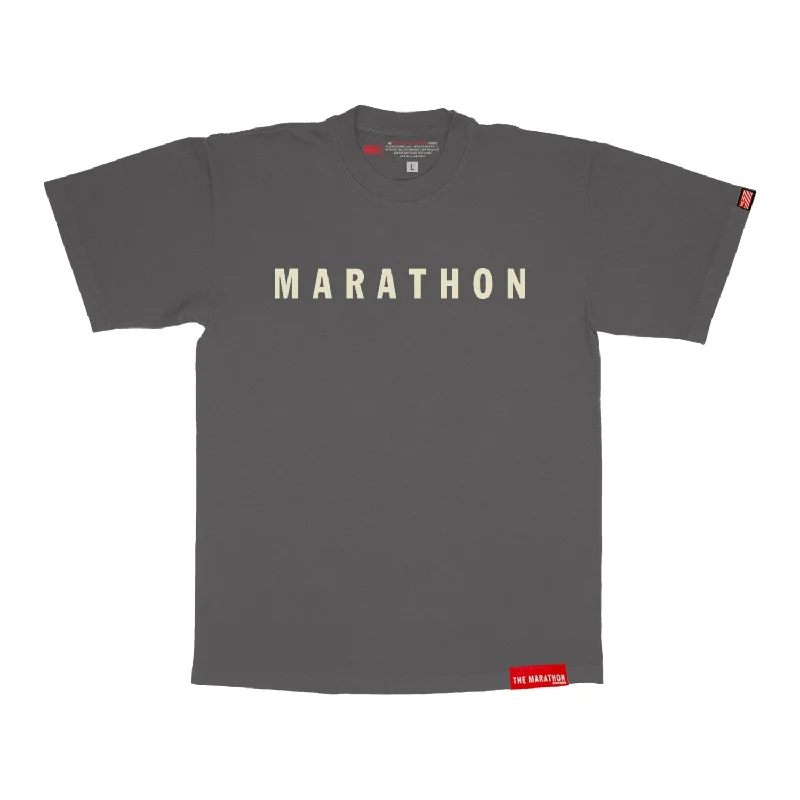 Marathon Hero T-Shirt - Granite Grey/Cream