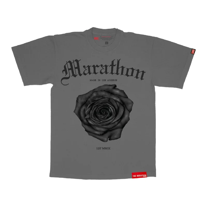 Triumph Rose T-Shirt - Slate Grey/Black