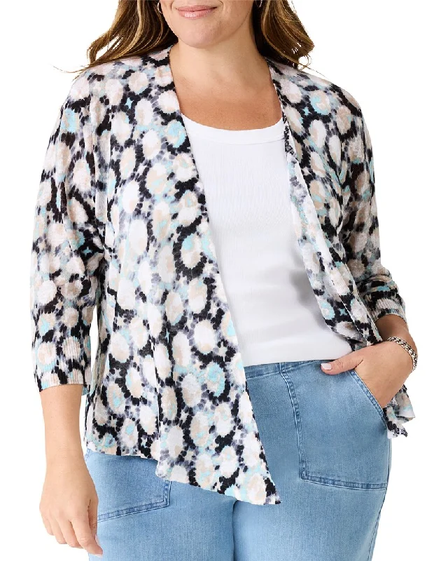 NIC+ZOE Plus Sand Dollar 4-Way Linen-Blend Cardigan