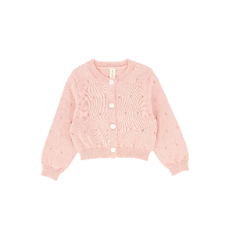 Bebe Jolee Peach Pointelle Knit Button Cardigan [FINAL SALE]