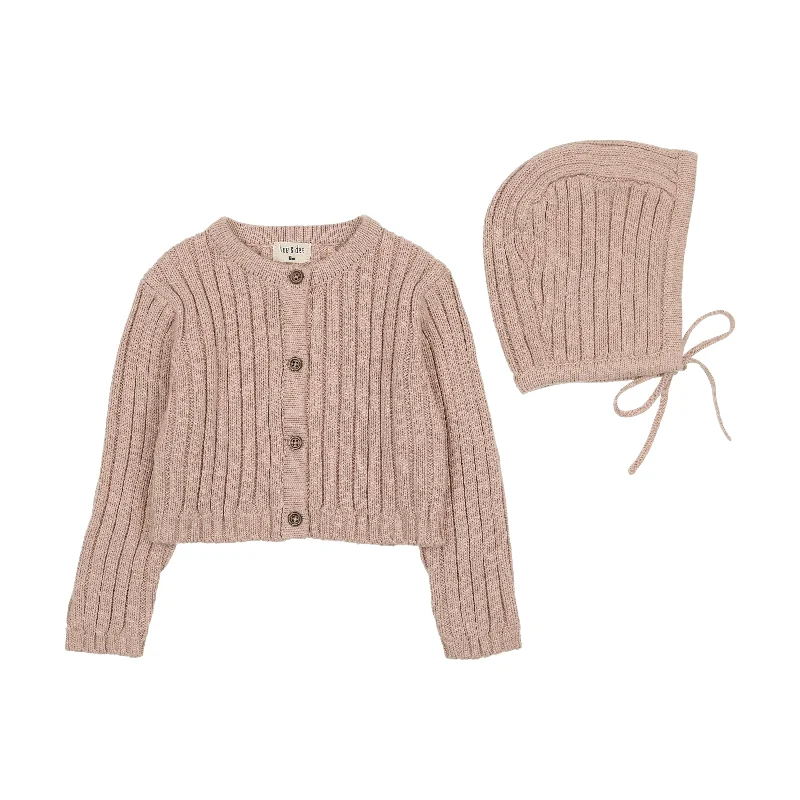 BEE & DEE PINK CHUNKY KNIT CARDIGAN + BONNET [FINAL SALE]