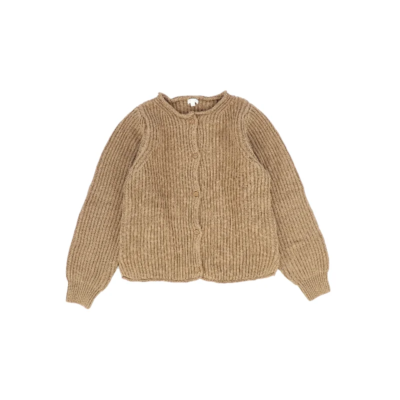 LIL LEGS CAMEL CHUNKY KNIT CARDIGAN [FINAL SALE]