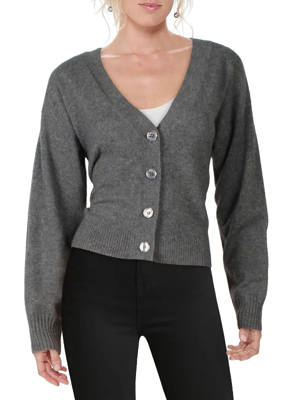 Womens Cashmere V Neck Cardigan Sweater