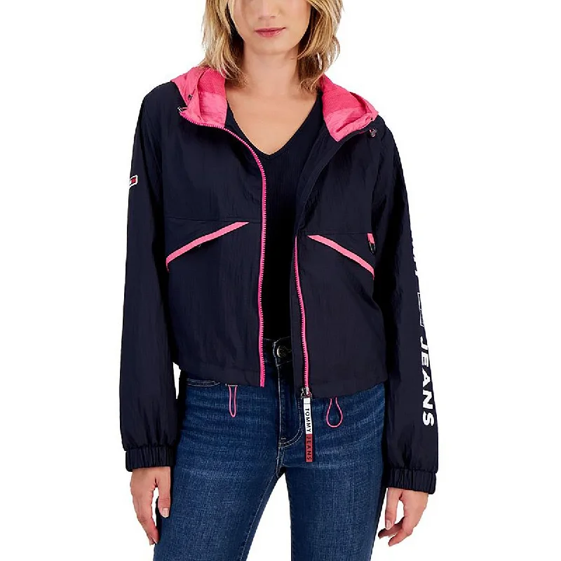 Womens Hooded Lightweight Windbreaker Jacket