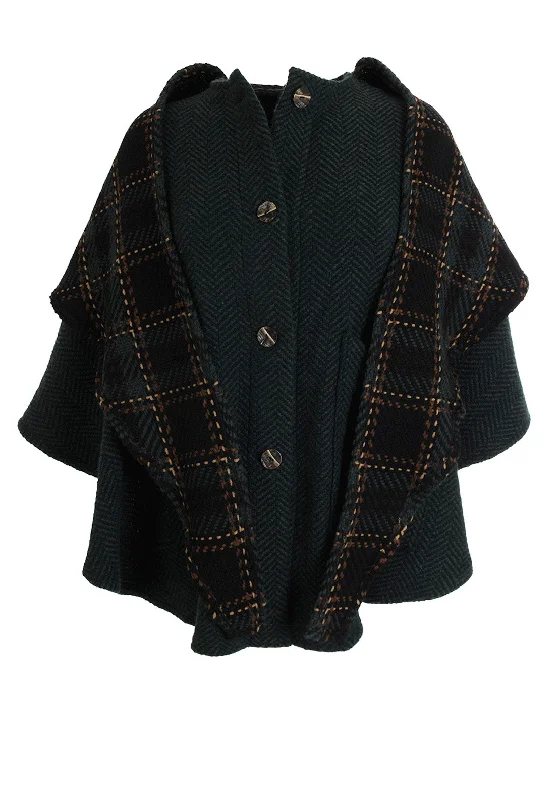 Branigan Weavers One Size Tina Hooded Swing Cape, Killybegs Hunter