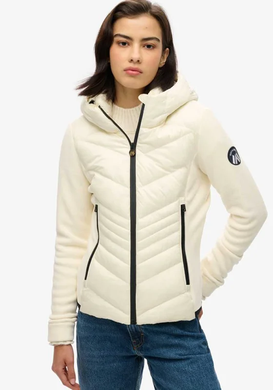 Superdry Hooded Storm Fleece Jacket, Off White