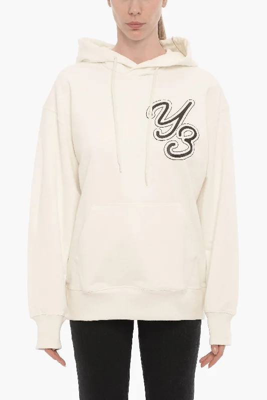 Y-3 by Yohji Yamamoto ADIDAS Cotton Hoodie with Embossed Monogram S Standard size