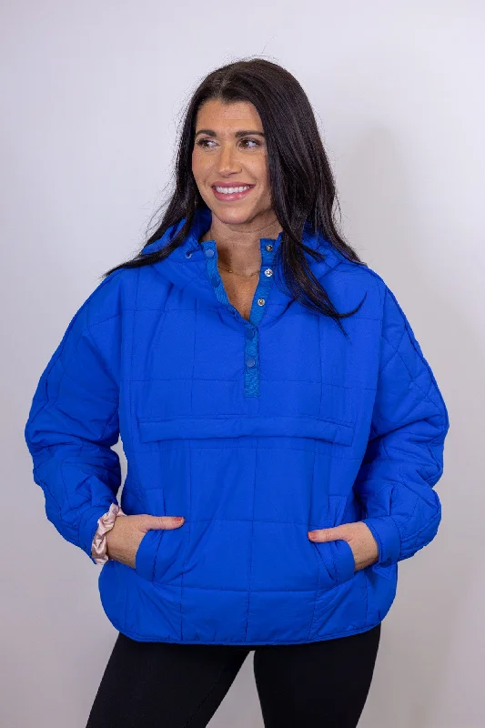 Misty Mornings Blue Puffer Hoodie