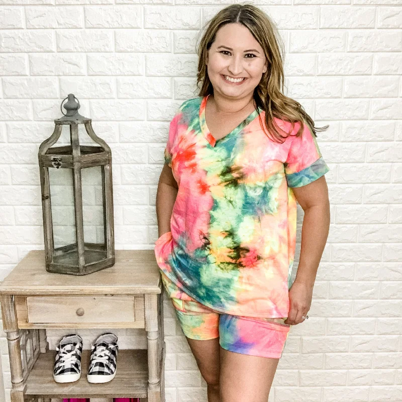 "Orange Swirl" Tie Dye T-Shirt & Shorts Set