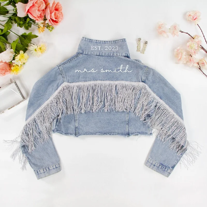 (Blue Fringe) Mrs Denim Jacket