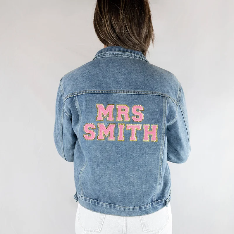 (Blue Denim) Blue Patch Denim Jacket Gifts