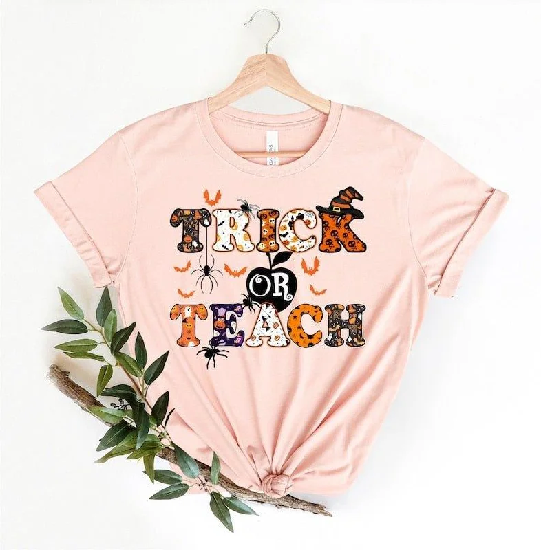 Funny Halloween "Trick Or Teach Shirt", Teacher Shirt