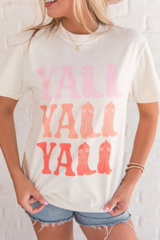 Cowboy Boots "Y'ALL" Graphic T Shirt