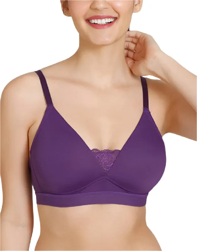 LIGHTLY PADDED NON WIRED T SHIRT BRA-PLUM