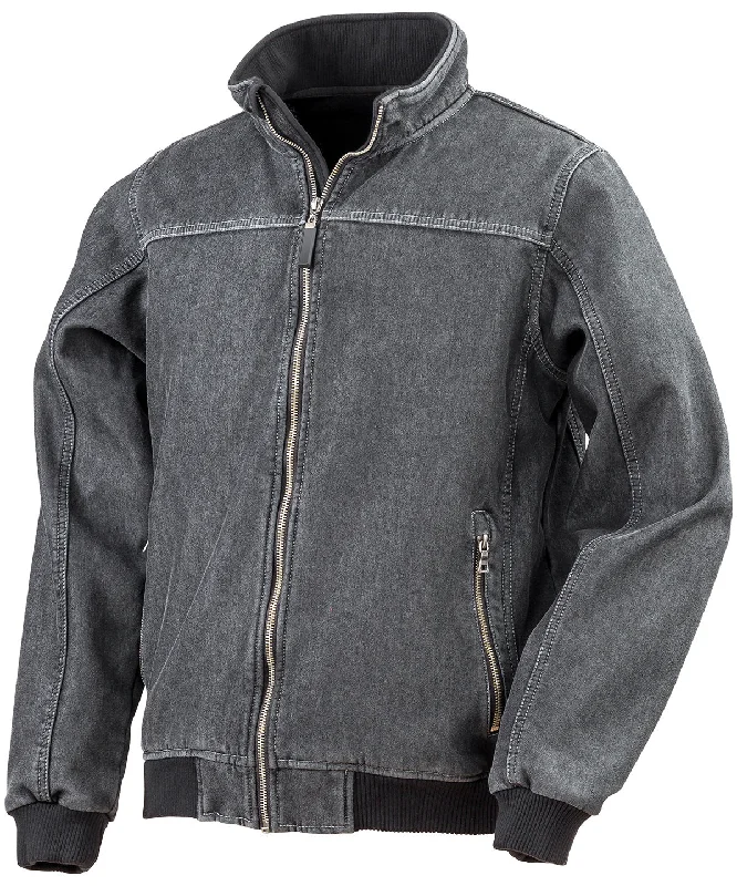 Stonewash denim softshell | Washed Black