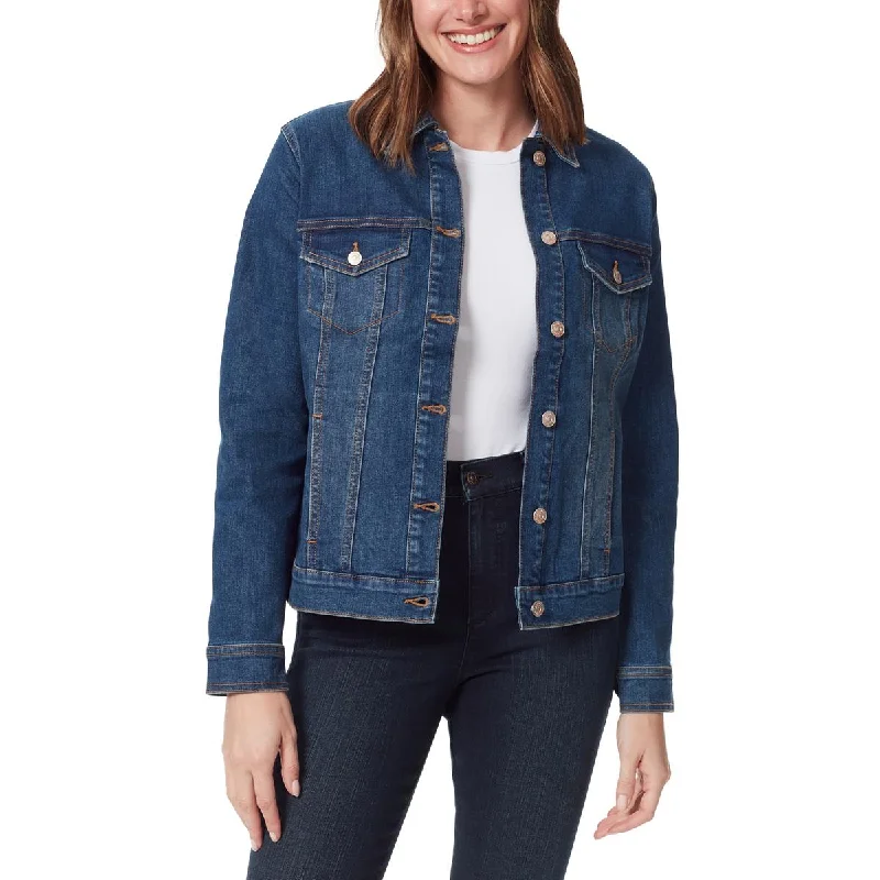 Womens Solid Outerwear Denim Jacket